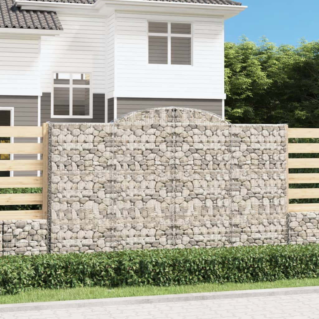 VidaXL Gabionen 5 Stück gebogen 300x50x180 200 cm Eisen