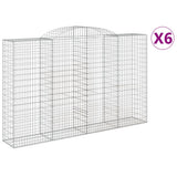 VidaXL Gabionen 6 Stück gebogen 300x50x180 200 cm Eisen