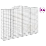 VidaXL Gabionen 4 Stück gebogen 300x50x200 220 cm Eisen