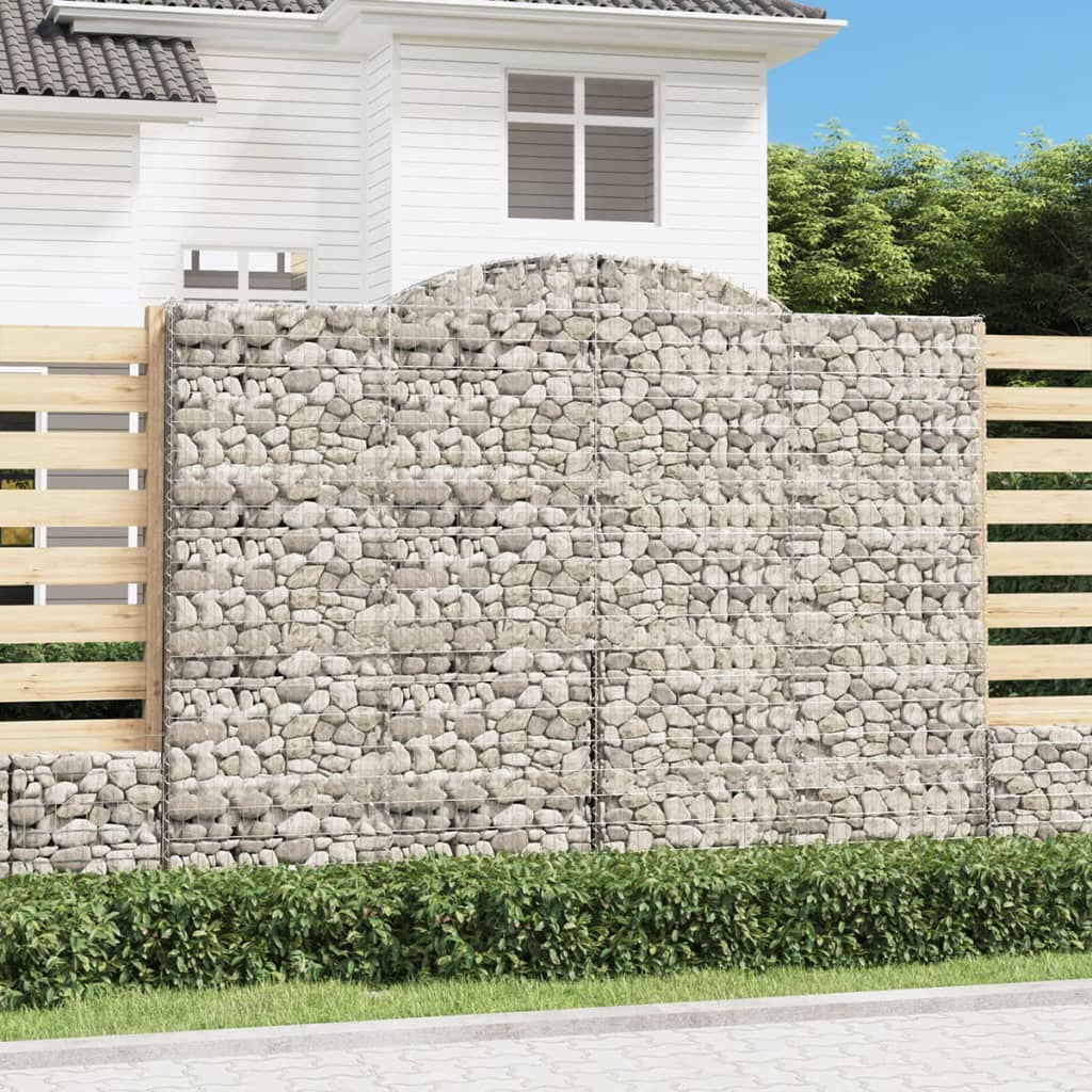 VidaXL Gabionen 2 Stück gebogen 300x50x220 240 cm Eisen
