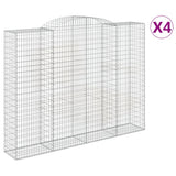 VidaXL Gabionen 4 Stück gebogen 300x50x220 240 cm Eisen