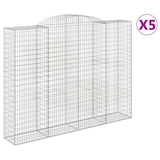 VidaXL Gabionen 5 Stück gebogen 300x50x220 240 cm Eisen