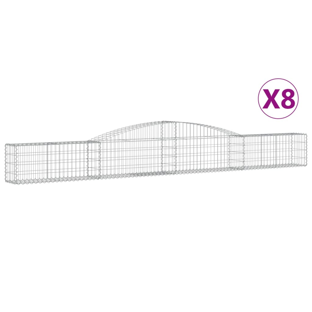 VidaXL Gabionen 8 Stück gebogen 400x30x40 60 cm Eisen