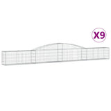 VidaXL Gabionen 9 Stück gebogen 400x30x40 60 cm Eisen