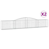VidaXL Gabionen 2 Stück gebogen 400x30x60 80 cm Eisen