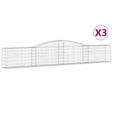 VidaXL Gabionen 3 Stück gebogen 400x30x60 80 cm Eisen