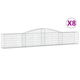 VidaXL Gabionen 8 Stück gebogen 400x30x60 80 cm Eisen