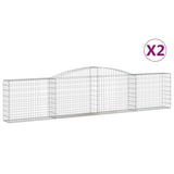 VidaXL Gabionen 2 Stück gebogen 400x30x80 100 cmg Eisen