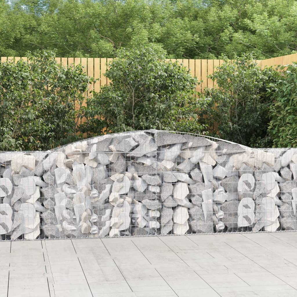 VidaXL Gabionen 3 Stück gebogen 400x30x80 100 cm Eisen