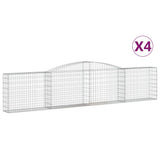 VidaXL Gabionen 4 Stück gebogen 400x30x80 100 cm Eisen