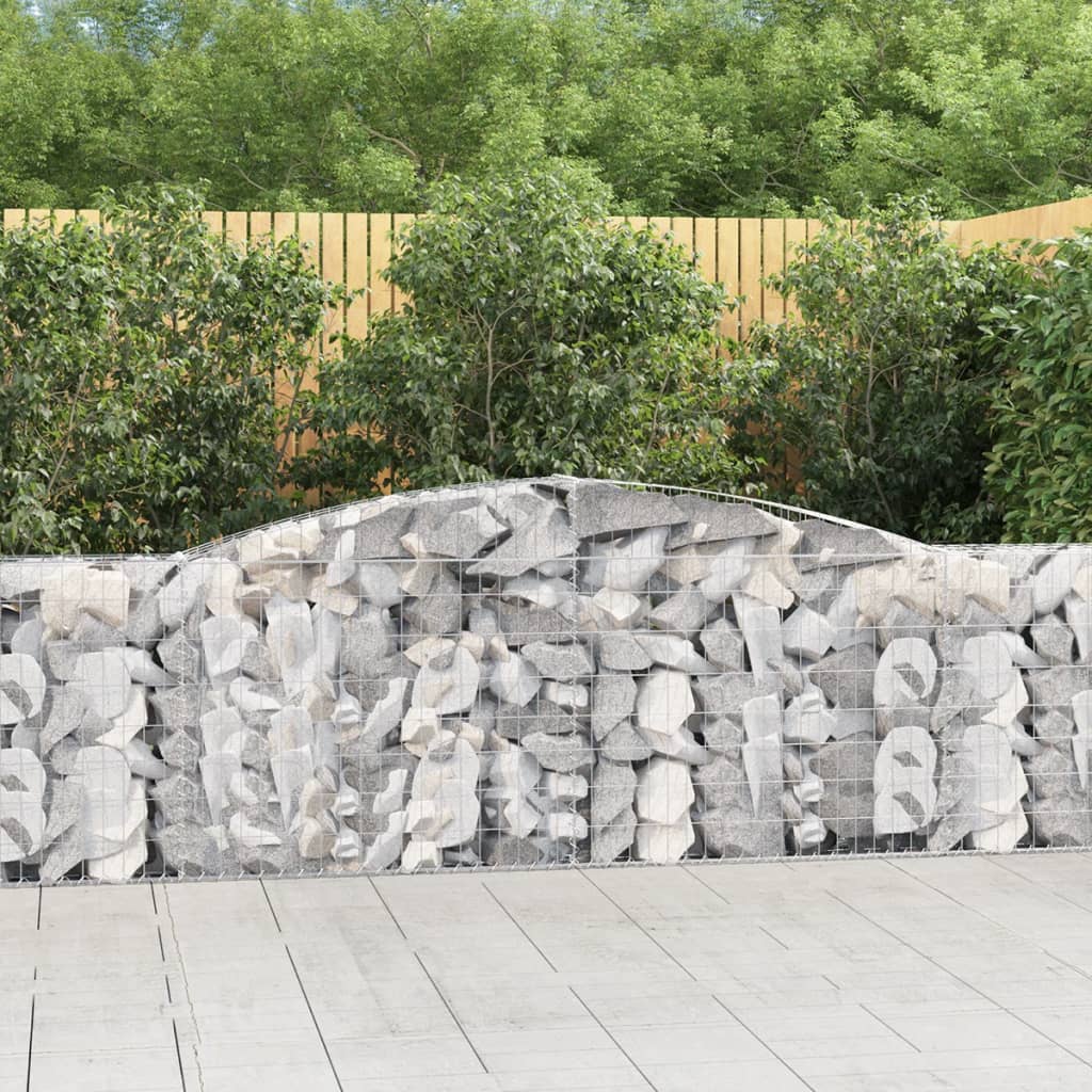 VidaXL Gabionen 6 Stück gebogen 400x30x80 100 cm Eisen