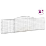 VidaXL Gabionen 2 Stück gebogen 400x30x100 120 cm Eisen