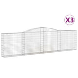 VidaXL Gabionen 3 Stück gebogen 400x30x100 120 cm Eisen