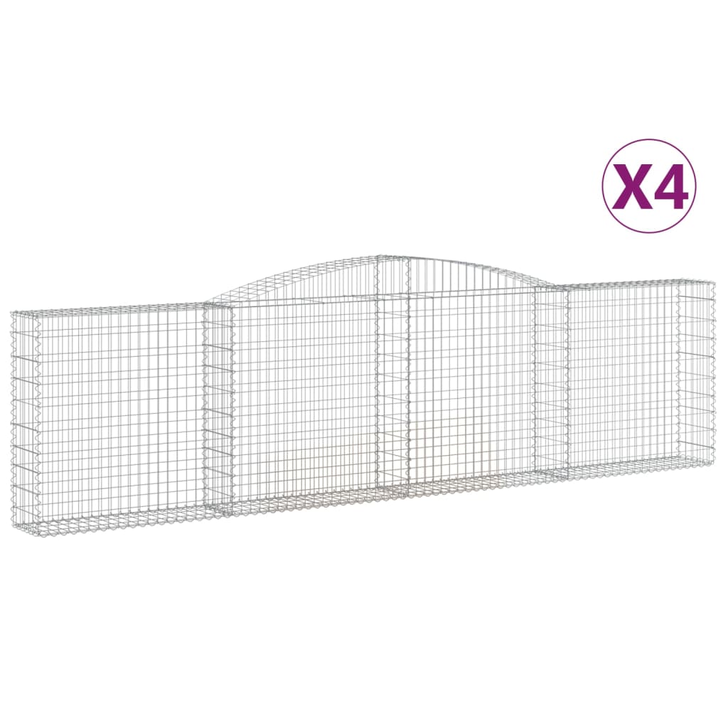 VidaXL Gabionen 4 Stück gebogen 400x30x100 120 cm Eisen