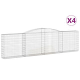 VidaXL Gabionen 4 Stück gebogen 400x30x100 120 cm Eisen