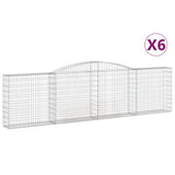 VidaXL Gabionen 6 Stück gebogen 400x30x100 120 cm Eisen
