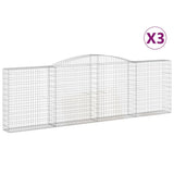 VidaXL Gabionen 3 Stück gebogen 400x30x120 140 cm Eisen