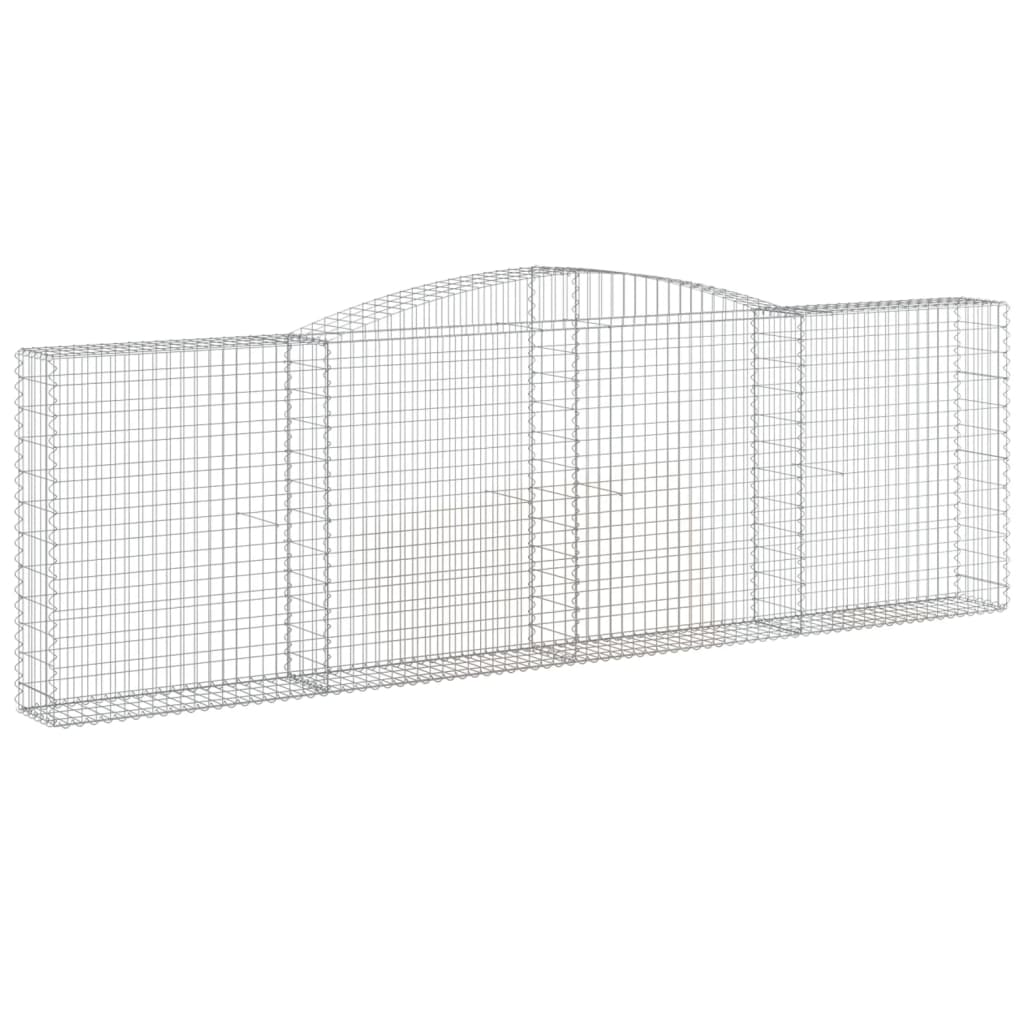 VidaXL Gabionen 3 Stück gebogen 400x30x120 140 cm Eisen