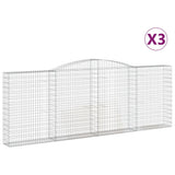 VidaXL Gabionen 3 Stück gebogen 400x30x140 160 cm Eisen