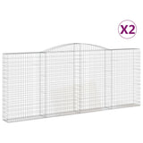 VidaXL Gabionen 2 Stück gebogen 400x30x160 180 cm Eisen