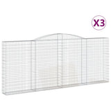 VidaXL Gabionen 3 Stück gebogen 400x30x160 180 cm Eisen