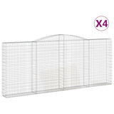 VidaXL Gabionen 4 Stück gebogen 400x30x160 180 cm Eisen