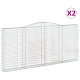 VidaXL Gabionen 2 Stück gebogen 400x30x180 200 cm Eisen