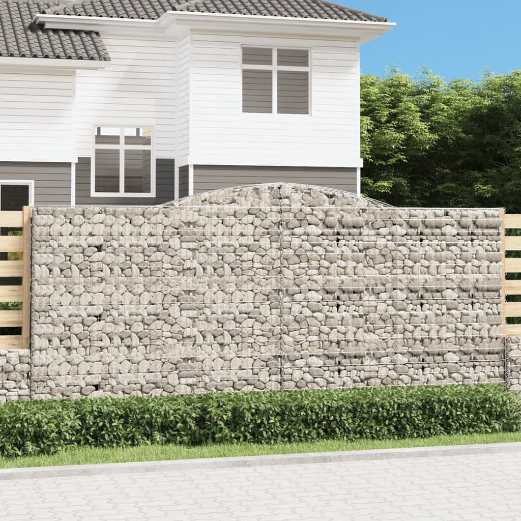 VidaXL Gabionen 2 Stück gebogen 400x30x180 200 cm Eisen