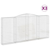 VidaXL Gabionen 3 Stück gebogen 400x30x180 200 cm Eisen
