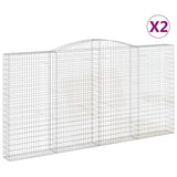 VidaXL Gabionen 2 Stück gebogen 400x30x200 220 cm Eisen