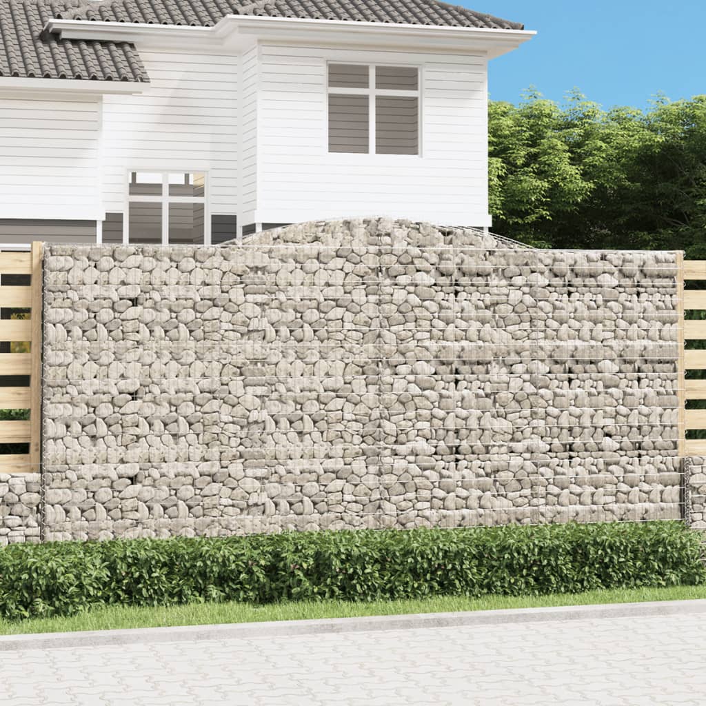 VidaXL Gabionen 4 Stück gebogen 400x30x200 220 cm Eisen