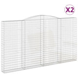VidaXL Gabionen 2 Stück gebogen 400x30x220 240 cm Eisen