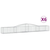 VidaXL Gabionen 6 Stück gebogen 400x50x40 60 cm Eisen