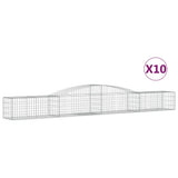 VidaXL Gabionen 10 Stück gebogen 400x50x40 60 cm verzinktes Eisen