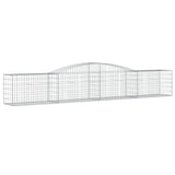 VidaXL Gabione 2 Stück gebogen 400x50x60 80 cm verzinktes Eisen