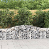 VidaXL Gabione 2 Stück gebogen 400x50x60 80 cm verzinktes Eisen