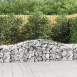 VidaXL Gabionen 7 Stück gebogen 400x50x60 80 cm verzinktes Eisen