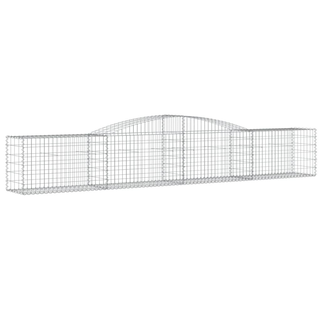 VidaXL Gabionen 8 Stück gebogen 400x50x60 80 cm verzinktes Eisen