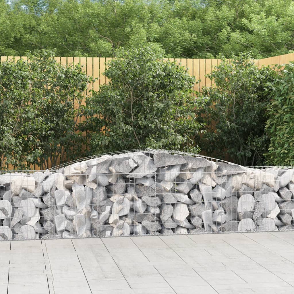 VidaXL Gabionen 9 Stück gebogen 400x50x60 80 cm verzinktes Eisen