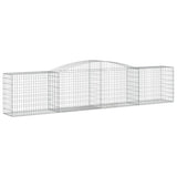 VidaXL Gabionen 2 Stück gebogen 400x50x80 100 cm verzinktes Eisen