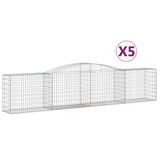 VidaXL Gabionen 5 Stück gebogen 400x50x80 100 cm verzinktes Eisen