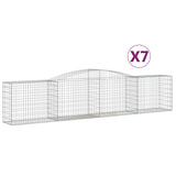 VidaXL Gabionen 7 Stück gebogen 400x50x80 100 cm verzinktes Eisen