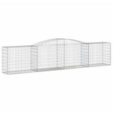 VidaXL Gabionen 8 Stück gebogen 400x50x80 100 cm verzinktes Eisen