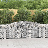 VidaXL Gabionen 8 Stück gebogen 400x50x80 100 cm verzinktes Eisen