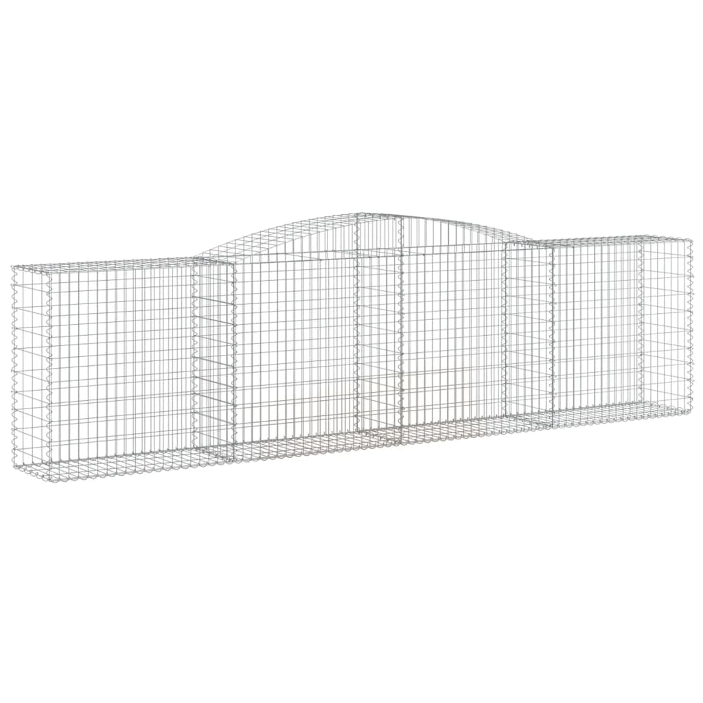 VidaXL Gabionen 2 Stück gebogen 400x50x100 120 cm Eisen