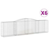 VidaXL Gabionen 6 Stück gebogen 400x50x100 120 cm Eisen