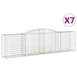 VidaXL Gabionen 7 Stk. gebogen 400x50x100 120 cm Eisen