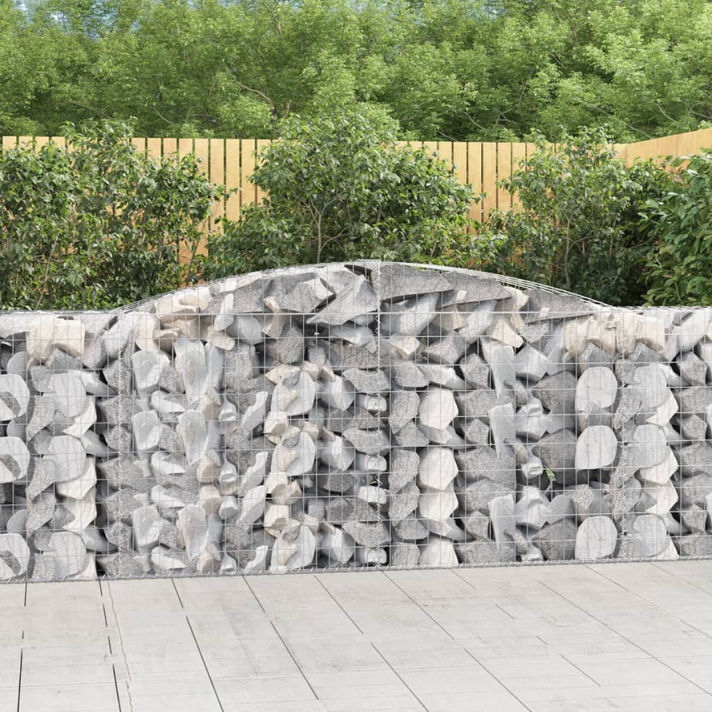 VidaXL Gabionen 7 Stk. gebogen 400x50x100 120 cm Eisen