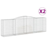 VidaXL Gabionen 2 Stück gebogen 400x50x120 140 cm Eisen