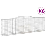 VidaXL Gabionen 6 Stück gebogen 400x50x120 140 cm Eisen